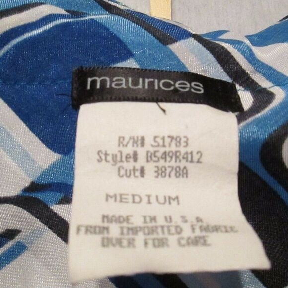 Maurices Geometric Print Tie Neck Top Sz M - Picture 4 of 6